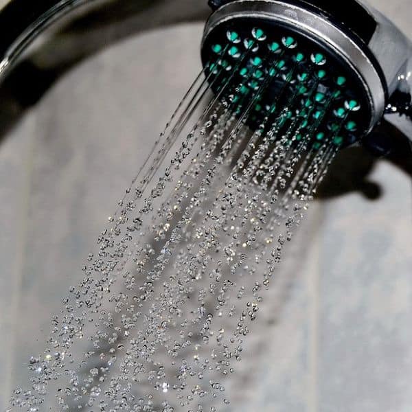 A led-lighted shower head