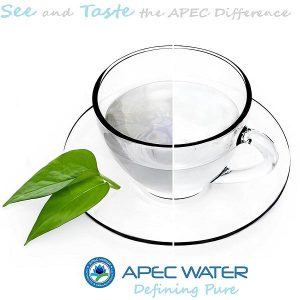Water on a cup with saucer sourced from APEC RO 50