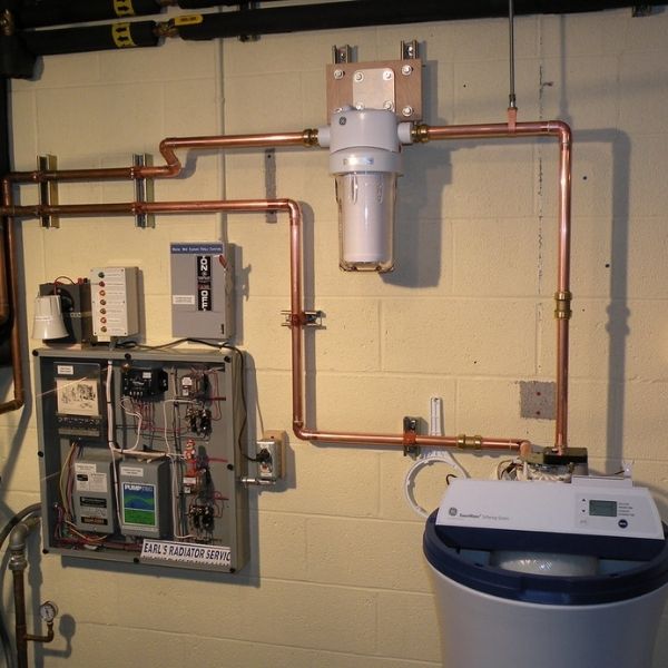 Water filter and water sofetener installation
