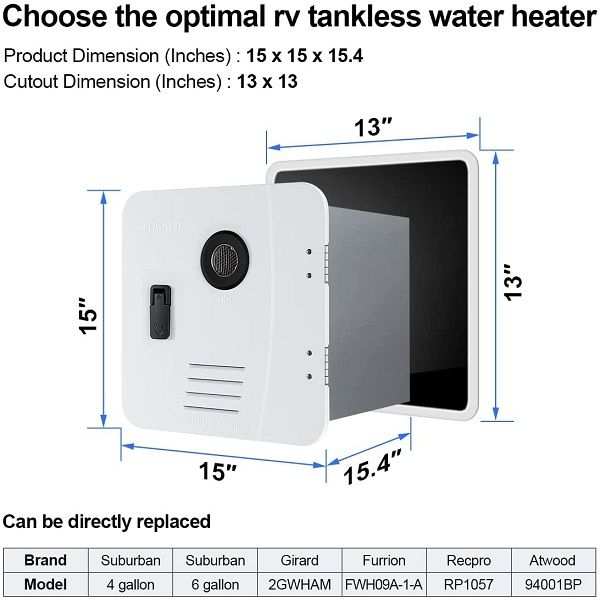 Tankless rv water heater propane gas hot water heater with remote control installation guide