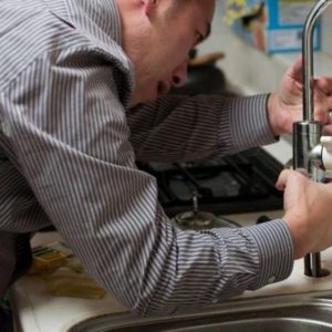 Water softener installation in the faucet