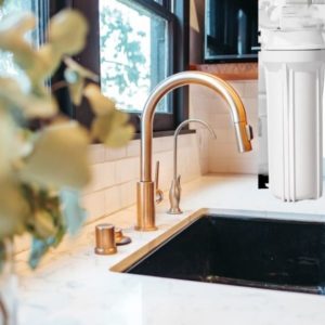 chlorine water filter and a sink faucet