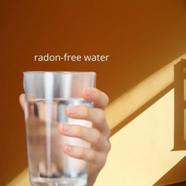 radon-free glass of water using counter top reverse osmosis water filtering system