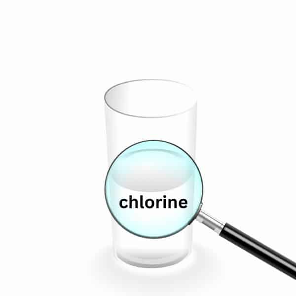 chlorine from a glass of water