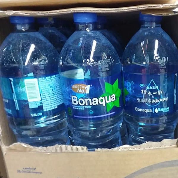 pre-packed plastic bottles Bonaqua Distilled Water